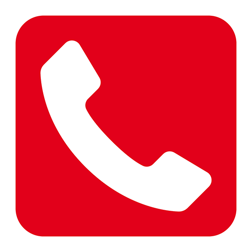 Icon Telefon button, weiß-rot