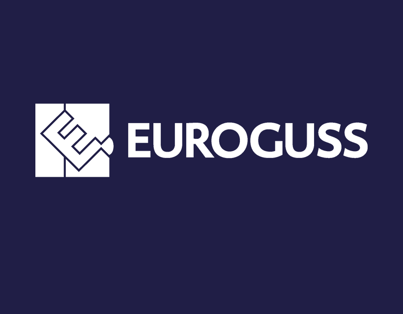 Logo Euroguss, weiß auf blau