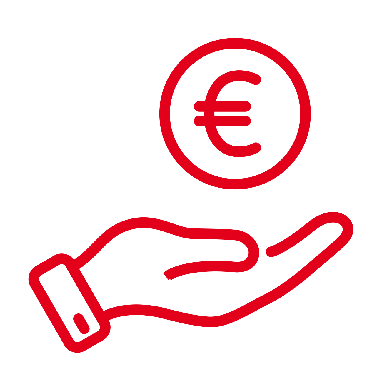 Arbeitgeber finanzierte Betriebsrente Icon Spaleck Oberflächentechnik rot