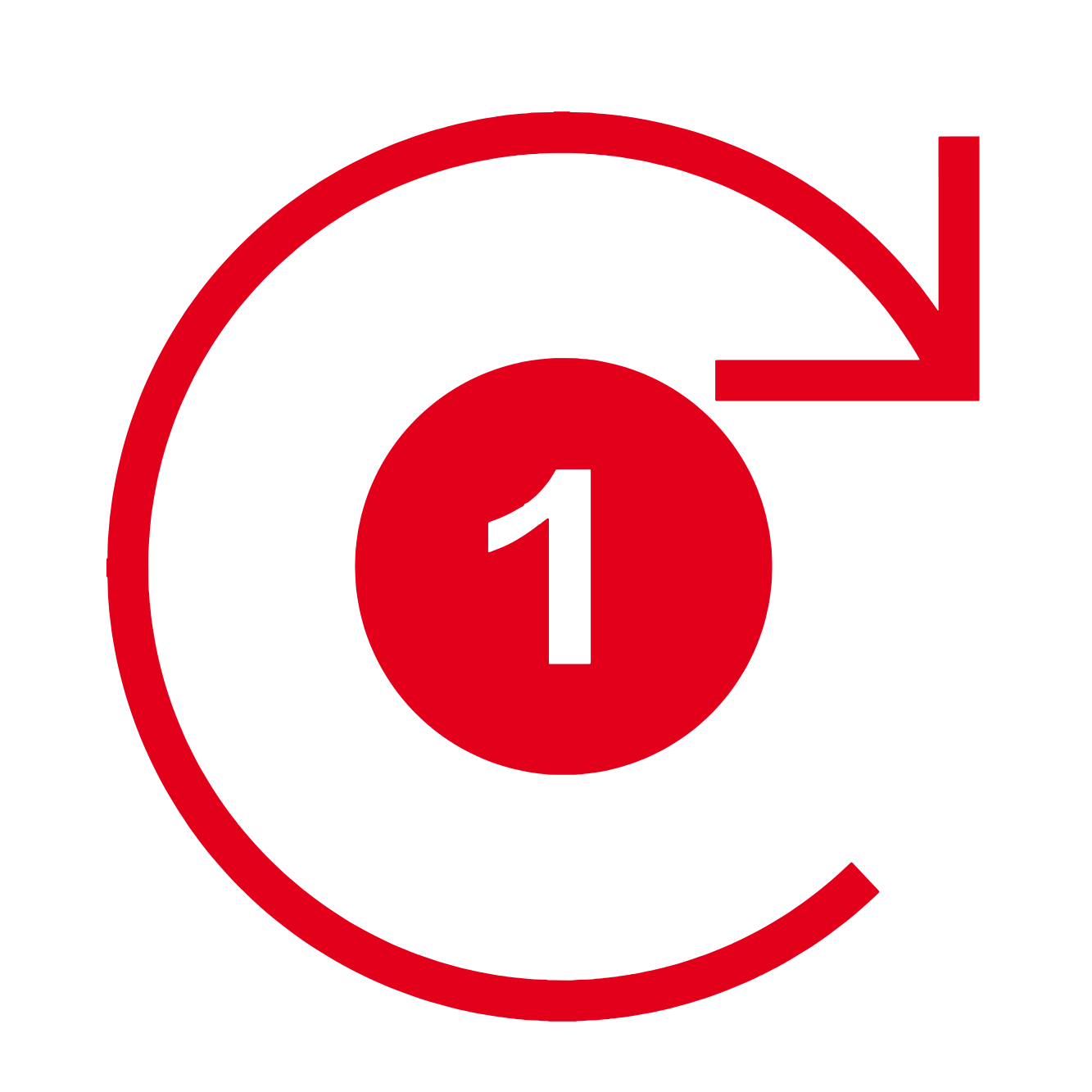 Ein Schicht Betrieb Icon Spaleck Oberflächentechnik rot
