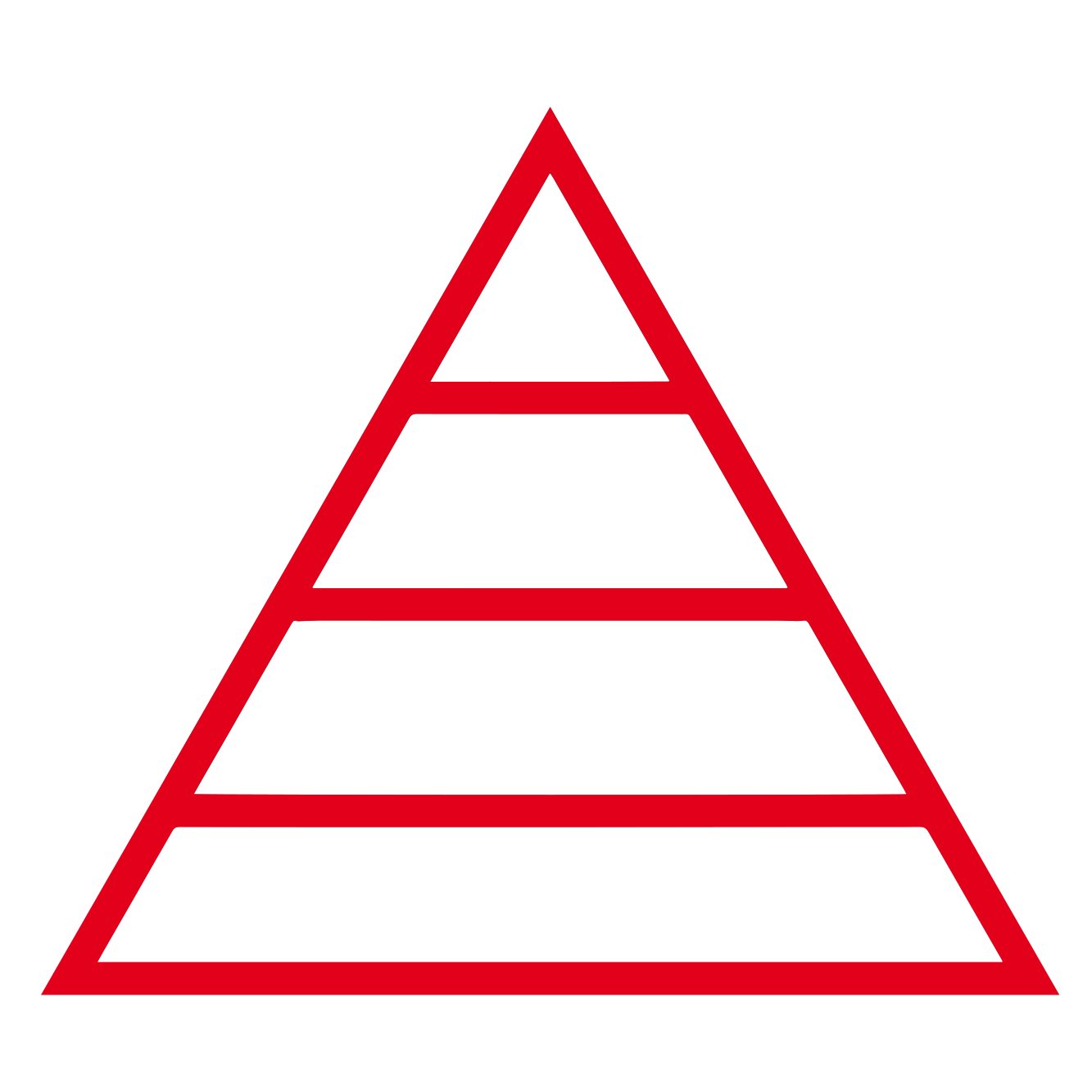 Flache Hierarchien Icon Spaleck Oberflächentechnik rot