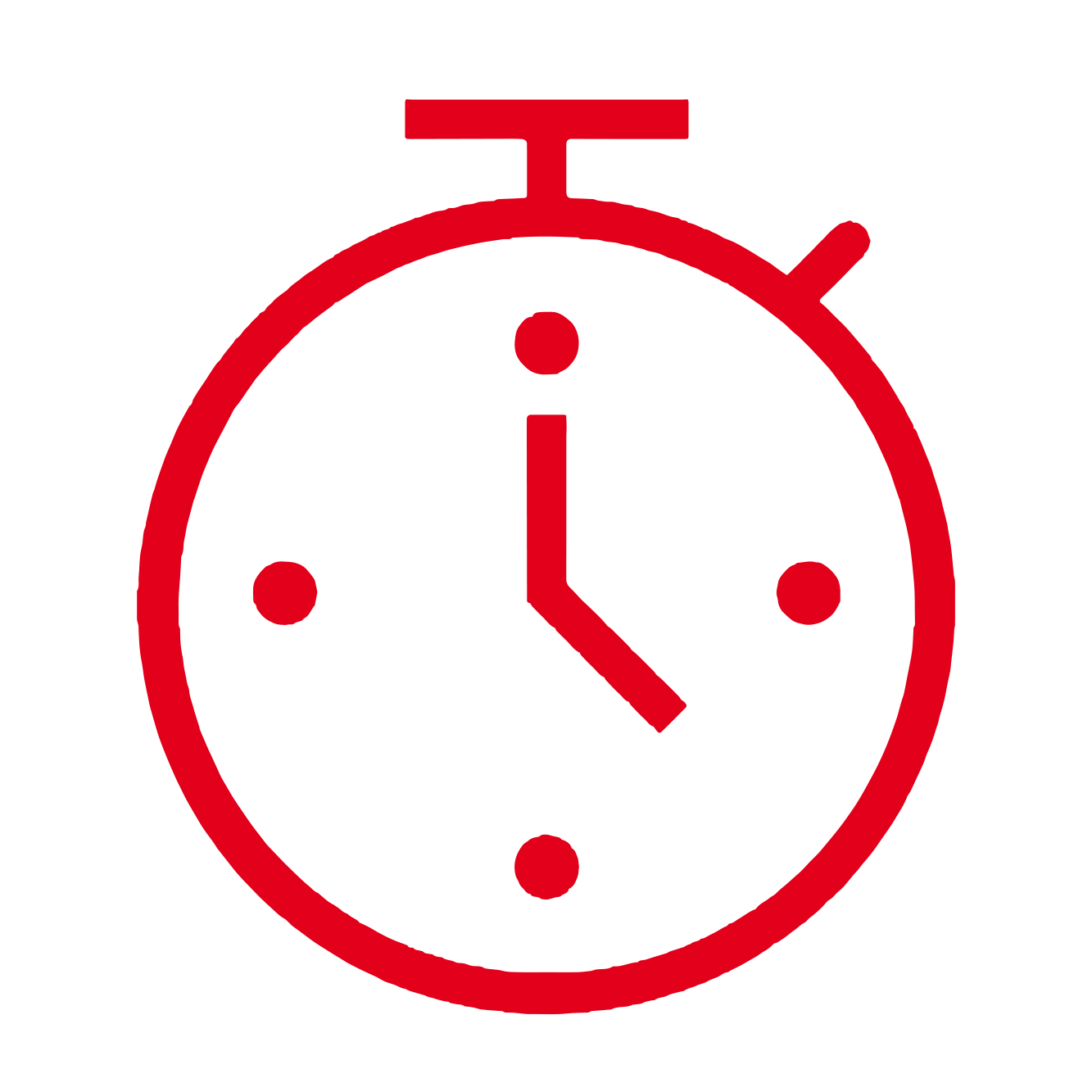 Flexible Arbeitszeiten Icon Spaleck Oberflächentechnik rot
