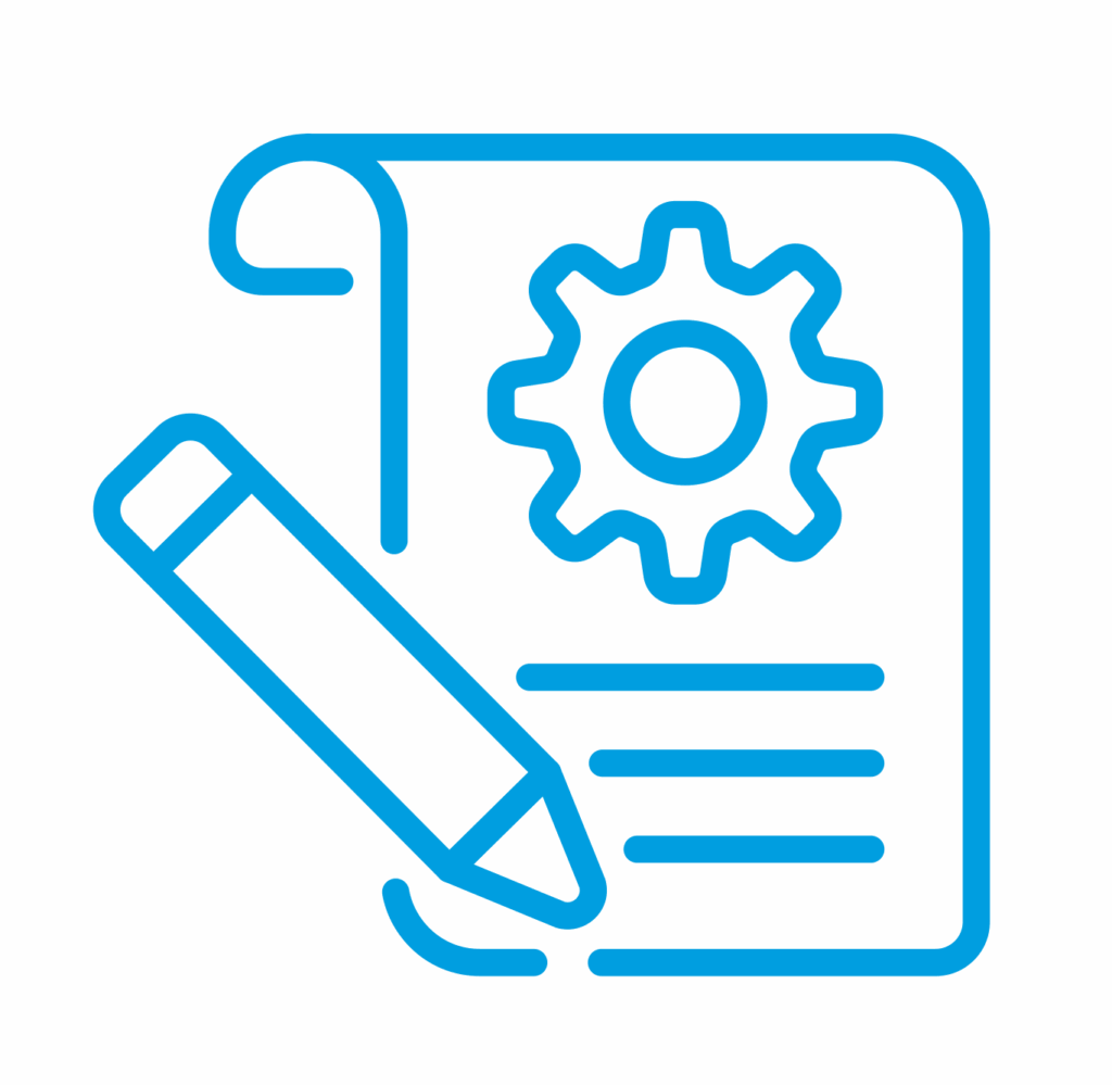 Icon Customer Support Project Management Spaleck Surface Technology blue