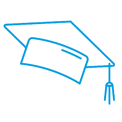 Icon Ausbildung Abschlussarbeit Spaleck Oberflächentechnik blau