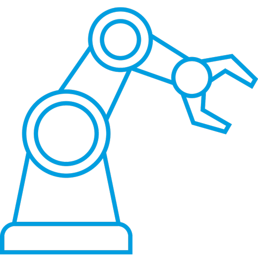 Icon Prozessautomatisierung Spaleck Oberflächentechnik blau