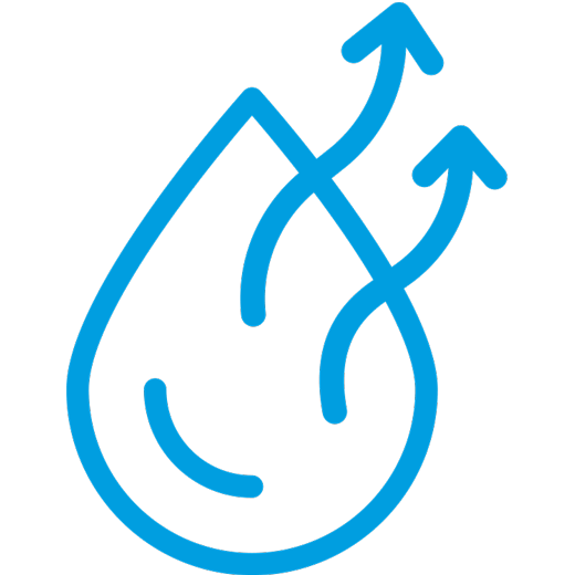 Icon Trocknung Spaleck Oberflächentechnik blau