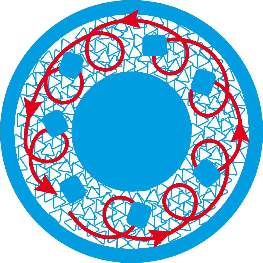 Prinzip Grafik wie eine Vibrationsanlage von Spaleck Oberflächentechnik funktioniert