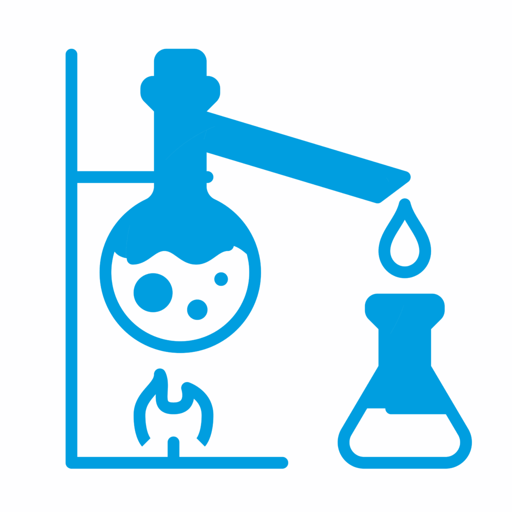 Icon Destillieren Prozesswasseraufbereitung Spaleck Oberflächentechnik blau