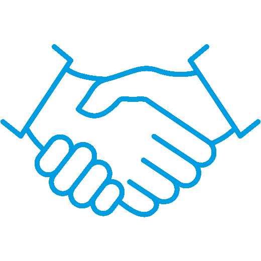 Icon übergreifende Kooperation Spaleck Oberflächentechnik blau